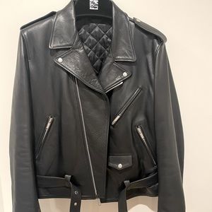 Sandro mens motorcycle leather jacket